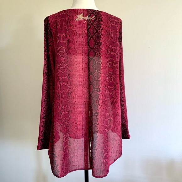 Desigual vibrant snakeskin sheer tunic - Picture 7 of 9